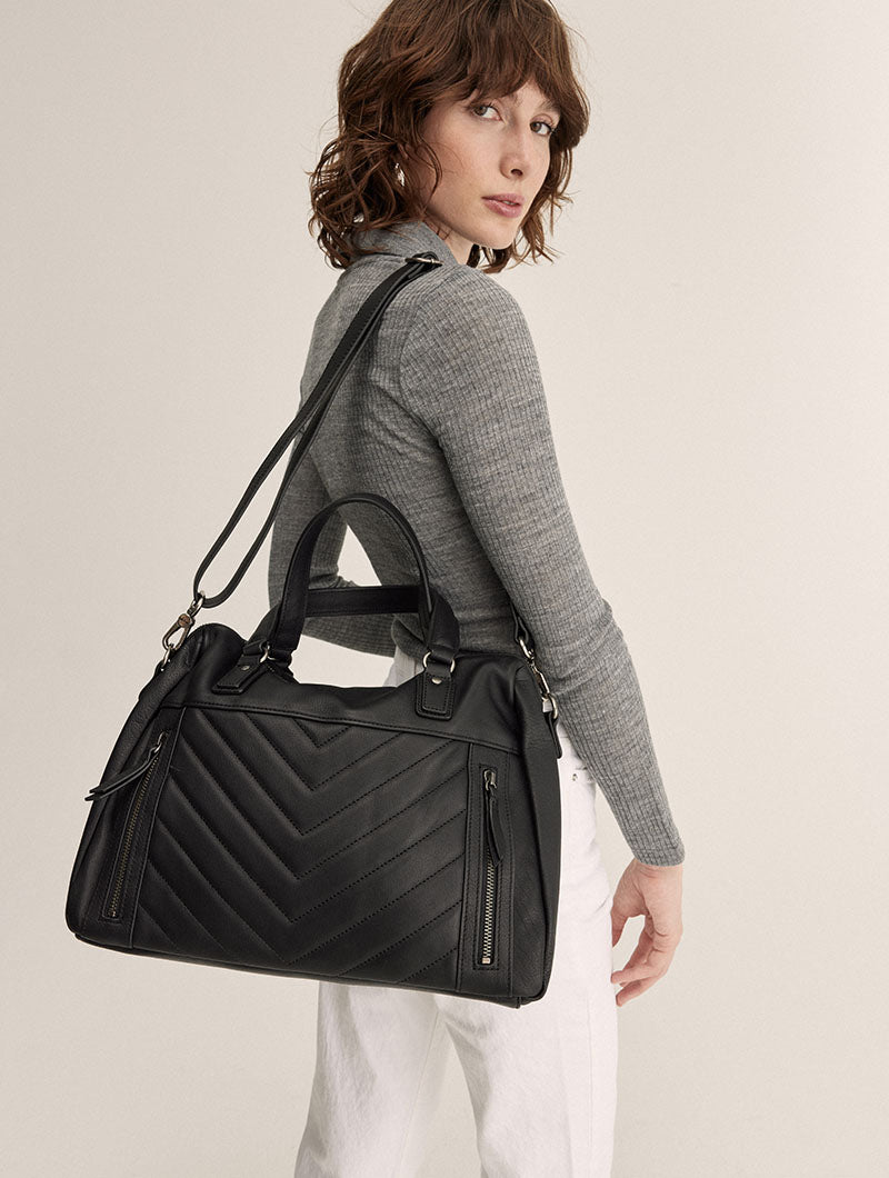 PANAMA Sac bowling cuir matelasse Soyez tendance en voyage nat nin